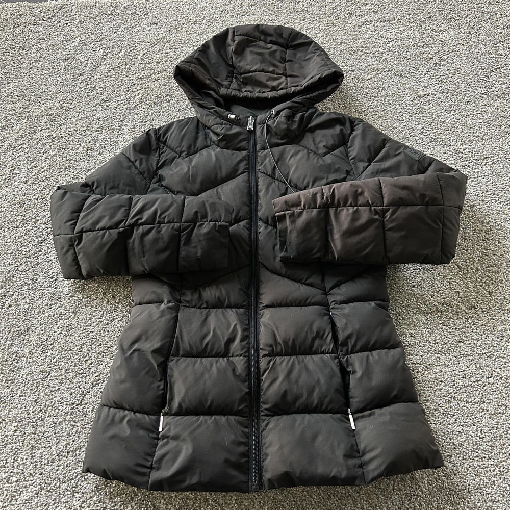 Lauren Ralph Lauren Coat Womens XS Black Hooded Quilted Puffer Zip Pockets
